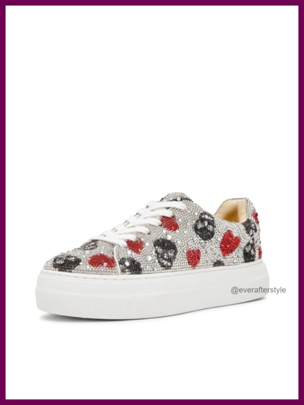 Rhinestone Platform Lace-Up Fashion Sneakers Casual Streetwear